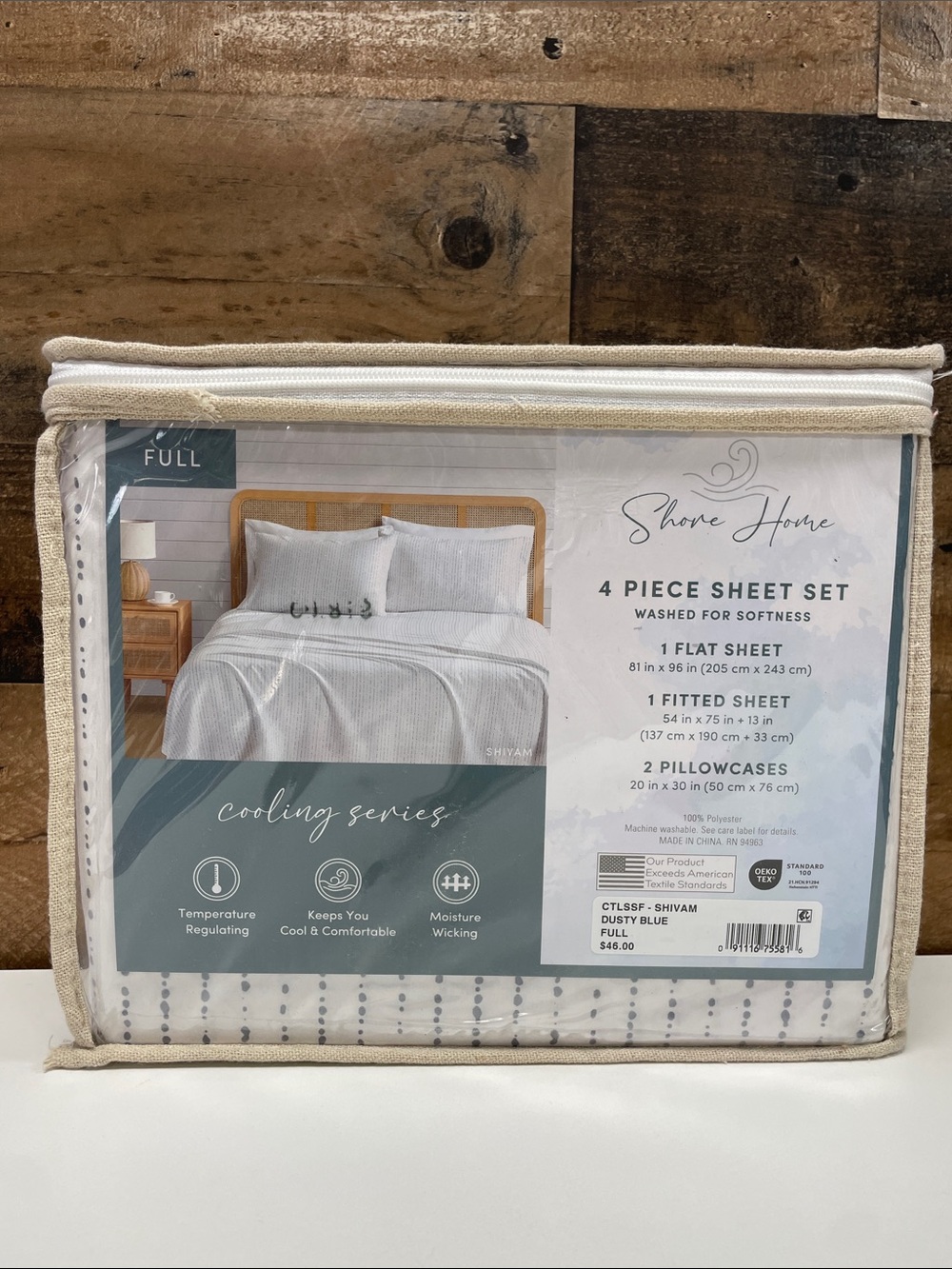 Dusty Blue Full 4-Piece Sheet Set - Cooling Series